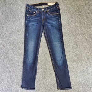 Rag & Bone Skinny W1502K520 Sz 25 (Meas 26x25 7.5" Rise) Low Rise Dark Jeans A8